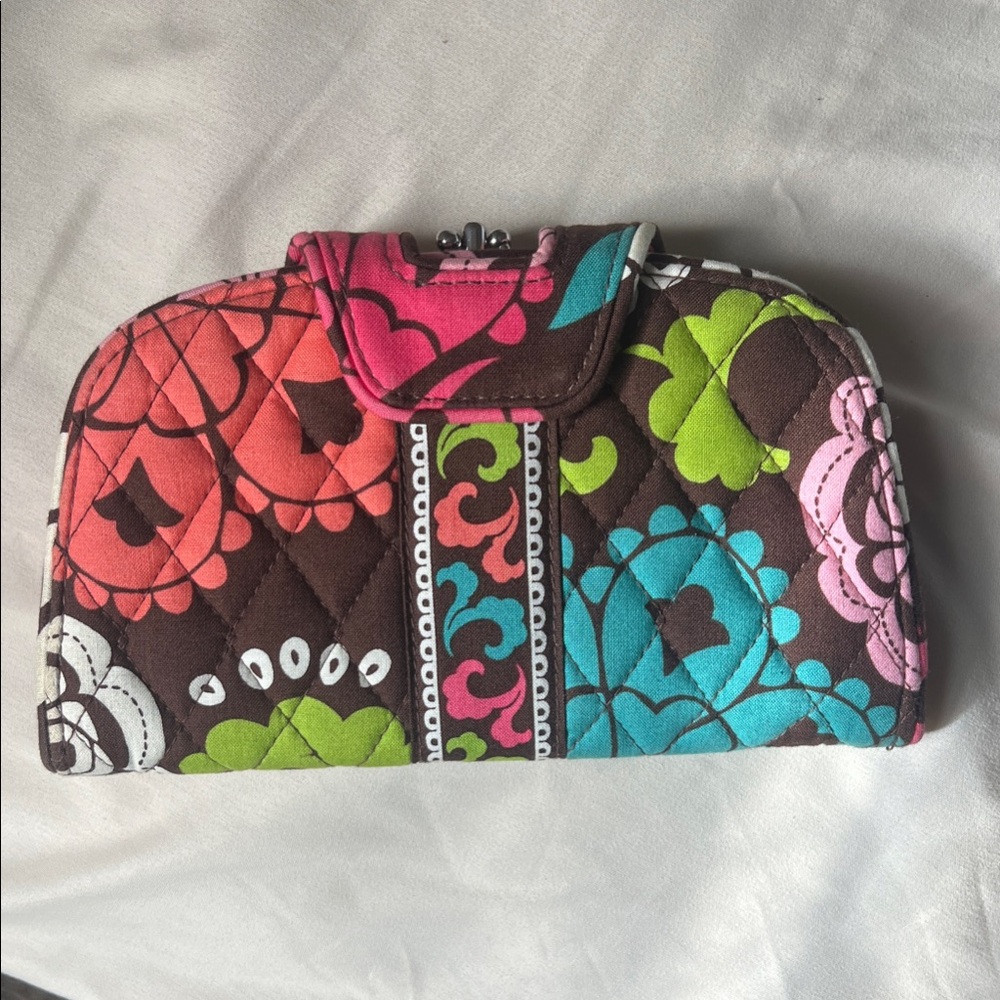 Vera Bradley Floral Quilted Wallet - Pink, Green, Blue, Brown
